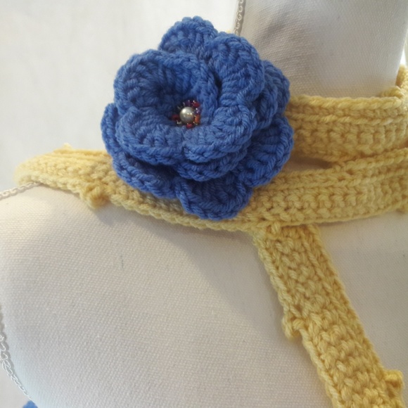 🌹Lariat, Necklace, Flower, Hand crafted, Crochet - Picture 5 of 5